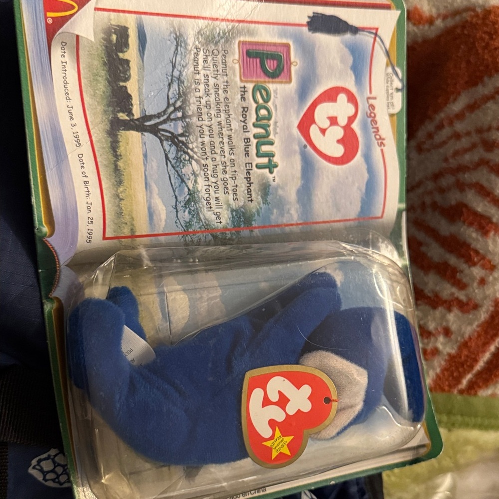 Ty Legends Peanut Royal Blue Elephant